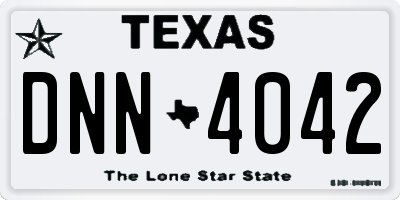 TX license plate DNN4042