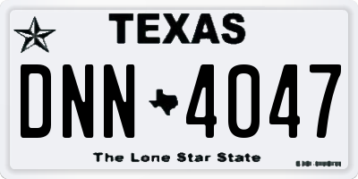 TX license plate DNN4047