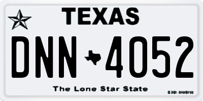 TX license plate DNN4052