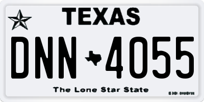 TX license plate DNN4055