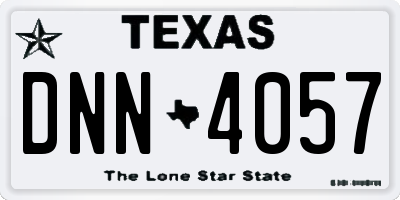 TX license plate DNN4057