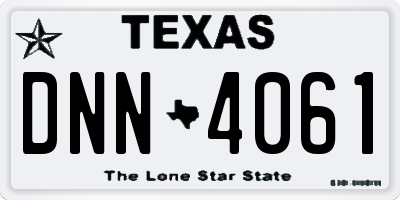 TX license plate DNN4061