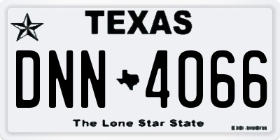 TX license plate DNN4066