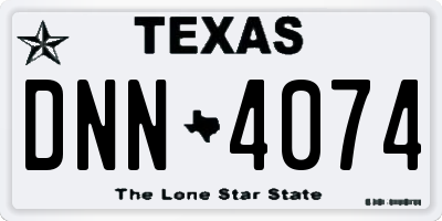 TX license plate DNN4074