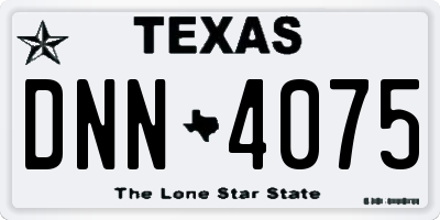 TX license plate DNN4075
