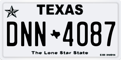 TX license plate DNN4087