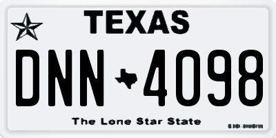 TX license plate DNN4098