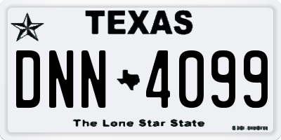 TX license plate DNN4099