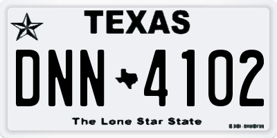 TX license plate DNN4102