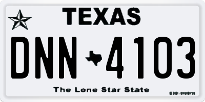 TX license plate DNN4103