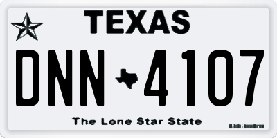 TX license plate DNN4107