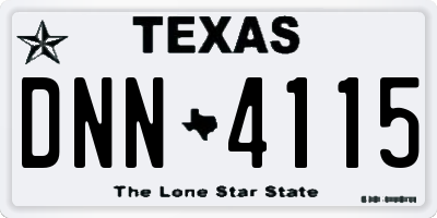 TX license plate DNN4115