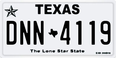 TX license plate DNN4119
