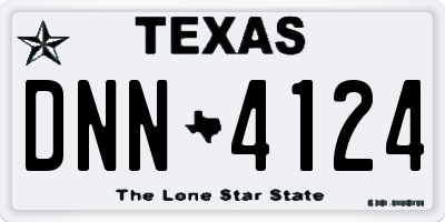 TX license plate DNN4124