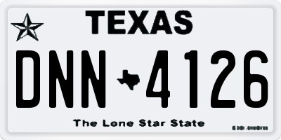 TX license plate DNN4126