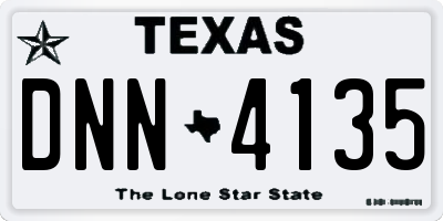 TX license plate DNN4135