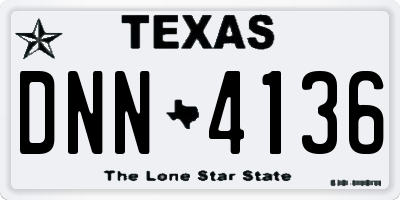 TX license plate DNN4136