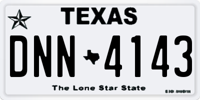 TX license plate DNN4143