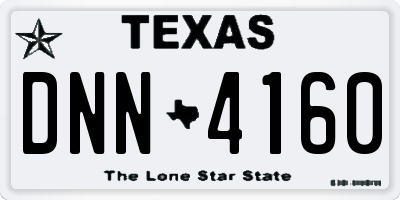 TX license plate DNN4160