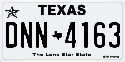 TX license plate DNN4163
