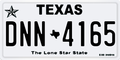 TX license plate DNN4165