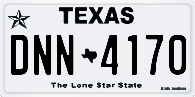 TX license plate DNN4170