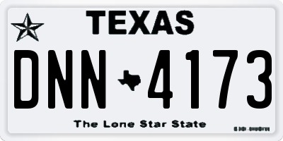 TX license plate DNN4173
