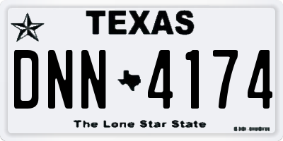 TX license plate DNN4174