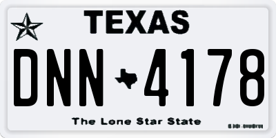 TX license plate DNN4178