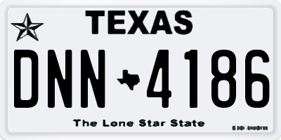 TX license plate DNN4186