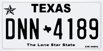TX license plate DNN4189