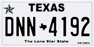 TX license plate DNN4192
