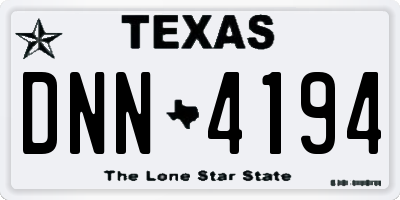 TX license plate DNN4194