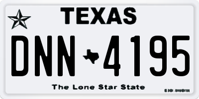 TX license plate DNN4195