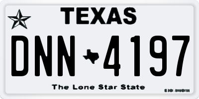 TX license plate DNN4197