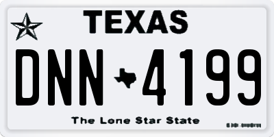 TX license plate DNN4199