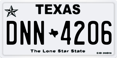 TX license plate DNN4206