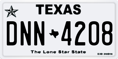 TX license plate DNN4208