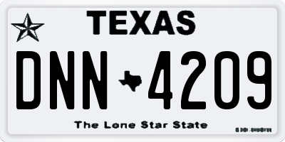 TX license plate DNN4209