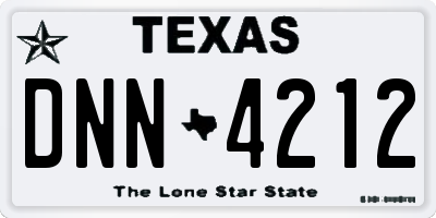 TX license plate DNN4212