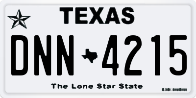 TX license plate DNN4215