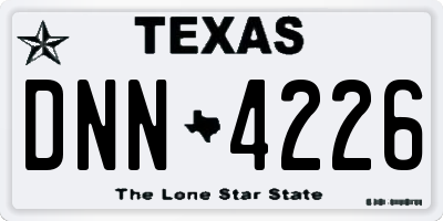 TX license plate DNN4226
