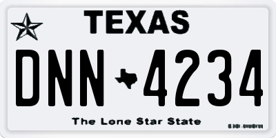 TX license plate DNN4234