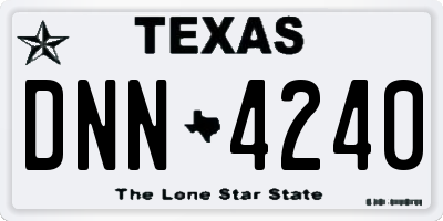 TX license plate DNN4240