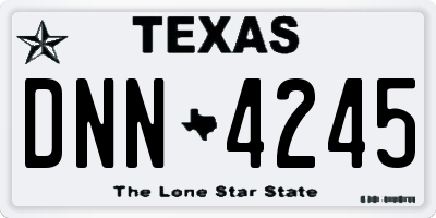 TX license plate DNN4245