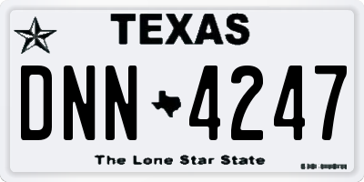 TX license plate DNN4247