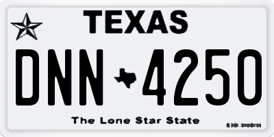 TX license plate DNN4250