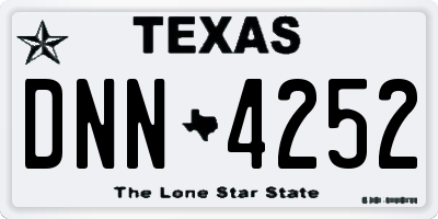 TX license plate DNN4252