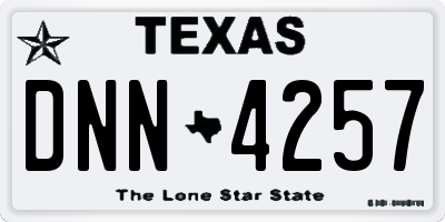 TX license plate DNN4257