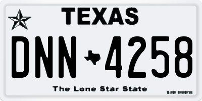 TX license plate DNN4258